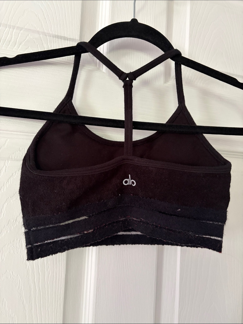 ALO Yoga Black Strappy T-Back Sports Bra